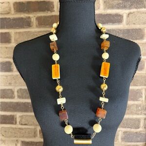 Kate Spade Gold and Brown Geometric Necklace